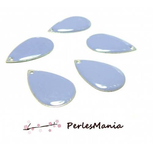5 sequins emailles forme goutte d'eau lilas 22mm, diy
