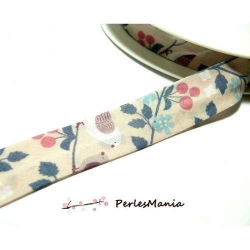 50 cm ruban biais liberty 20mm romantique 4053 collection 109, diy