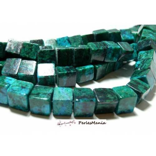 1 fil d'environ 80 perles cube chrysocolle bleu verte carré 5mm, diy
