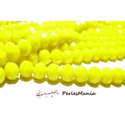 1 fil d'environ 135 perles rondelles verre facettée jaune 4 par 3mm couleur 11