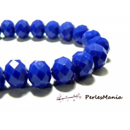 1 fil d'environ 135 perles rondelles verre facettée bleu 4 par 3mm couleur 01