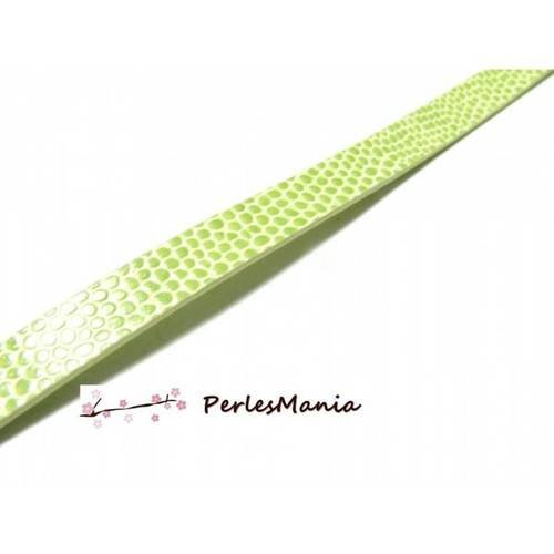 1m de cordon plat 7mm vert anis style ecaille simili cuir h21511, diy