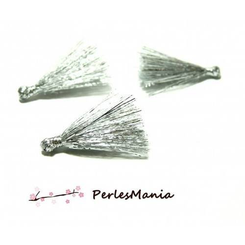 Environ 20 breloques mini pompons argent 25mm, diy