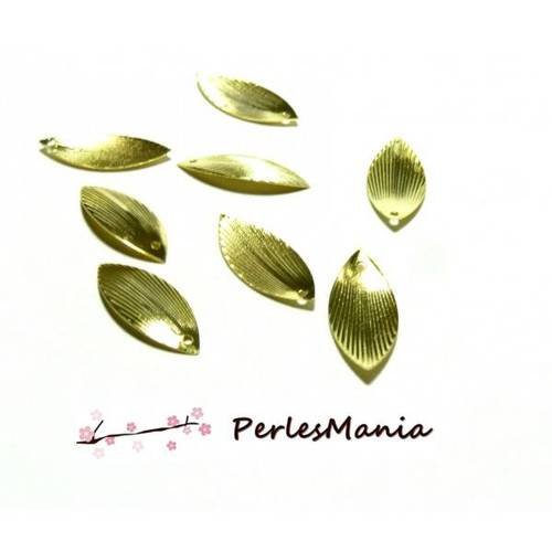 10 pendentifs breloques forme feuille goutte ref 366 dore, diy