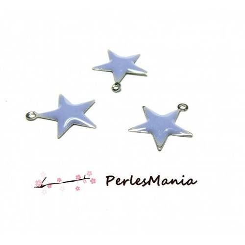 10 sequins emailles forme etoile lavande 1 face 12mm, diy