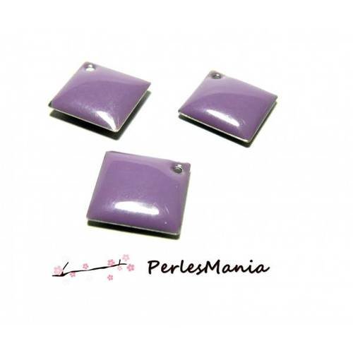 20 sequins médaillons émaillés biface carre 12mm violet , diy