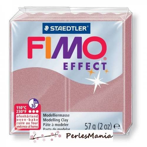 1 pain 56g pate polymère fimo effect rose perle 8020-207