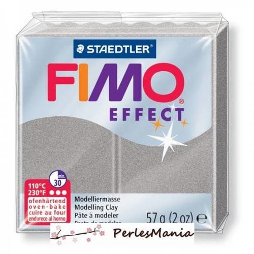 1 pain 56g pate polymère fimo effect gris clair perle 8020-817