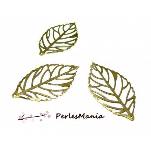 Pax 100 breloques pendentifs grande feuille filigrane bronze, diy
