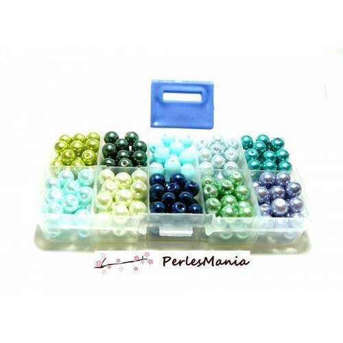 Les essentiels: boite de 600 perles verre nacre 6mm px4611
