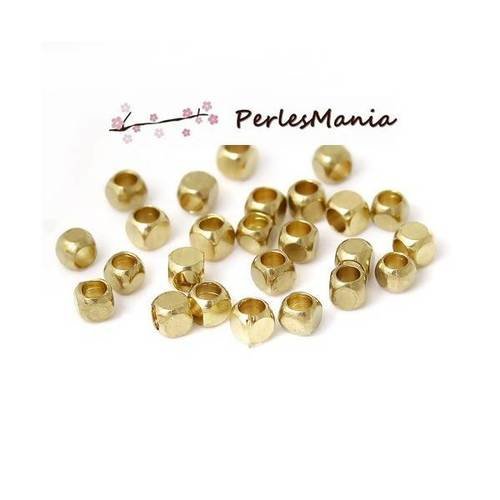 100 perles intercalaire cube arrondi 2,5mm qualité ors1153138, diy