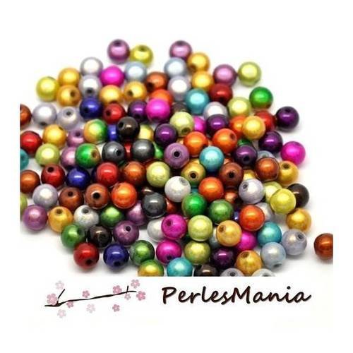Pax 100 perles illusions magiques miracle multicolores 6mm ps17049