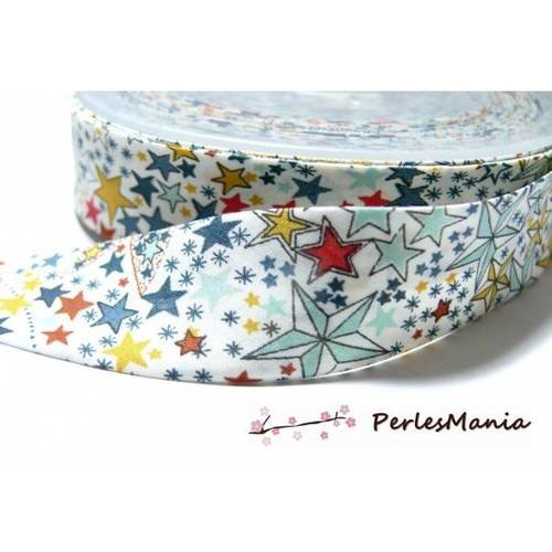 Mercerie 50 cm ruban biais liberty 20mm b1256a
