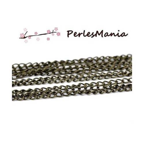 Pax 10m chaine bronze 4 par 3mm s1110832 pour création de colliers, diy
