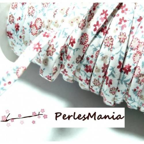 1 rouleau de 25m ruban biais spaghetti fleuri 7mm 70600-76