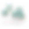 5 sequins médaillons émaillés biface rond dore 3d 7mm bleu turquoise ref 16 , diy