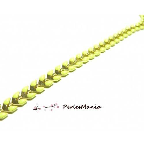1m chaine chevron épi émaillée en métal dore et jaune, diy