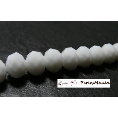 1 fil d'environ 135 perles rondelles verre facettée blanc 3 par 2mm couleur 10