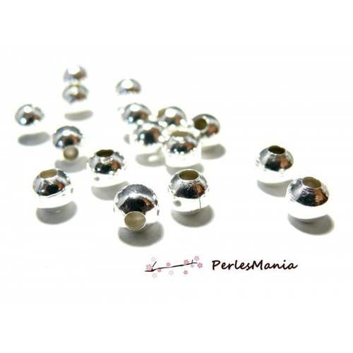 200 perles metal intercalaires rondes lisse 6mm argent platine, diy