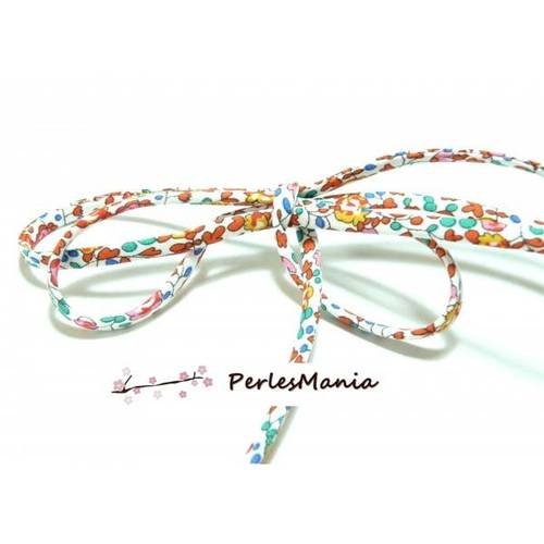 Mercerie, 1m s6014a ruban cordon spaghetti 5mm biais liberty fleuri, diy