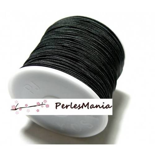 Mercerie, bobine de 38 mètres fil cordon rond elastique noir fin 0.6mm , diy