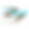 Lot de 6 pendentifs plumes breloques bleu turquoise ref 8, diy