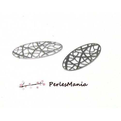 4 estampes filigrane futuriste argent vif de 22 mm, diy pour création de bijoux raffinés