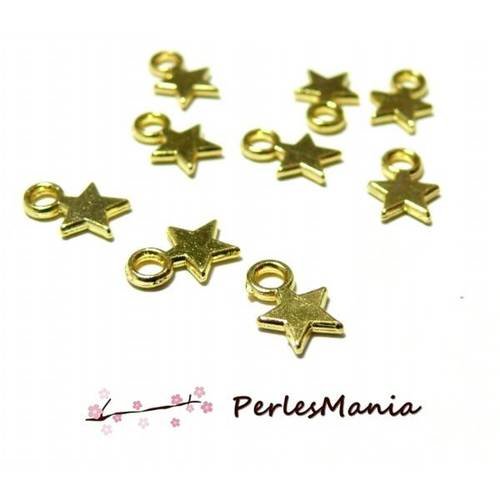 Lot d'environ 100 pendentifs breloques etoiles fines couleur or dore 10x8mm ref h790