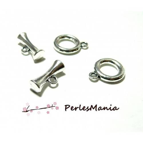 Pax: 20 sets fermoirs t 2d2128 grand toggle argent vif , diy