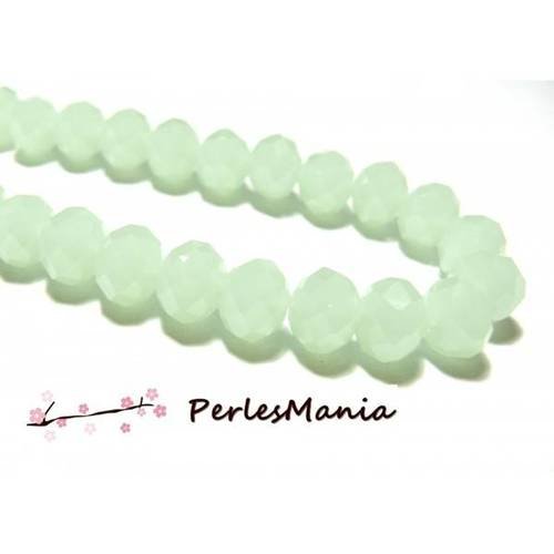 1 fil d'environ 140 perles à facettes rondelles en verre 3x4mm vert d'eau 2j1115