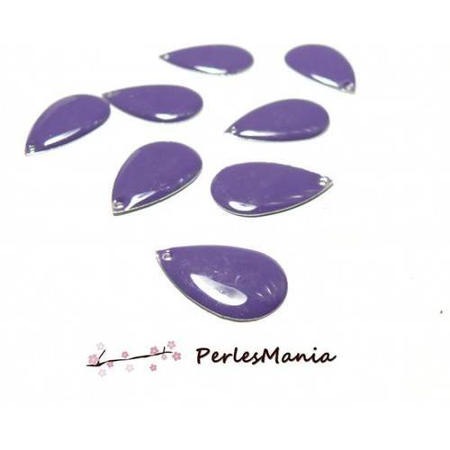 20 sequins emailles forme goutte violet a105 22mm , diy