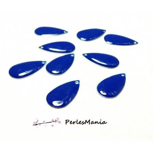 20 sequins emailles forme goutte d'eau 21mm bleu nuit a052, diy