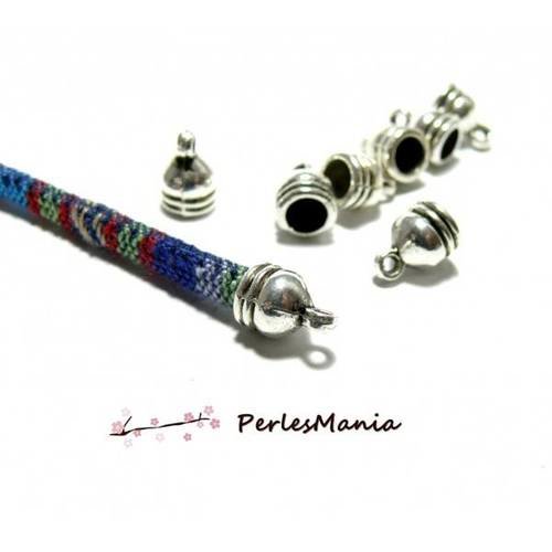 20 embouts cloche pour cordon chaine vieil argent zn 5122