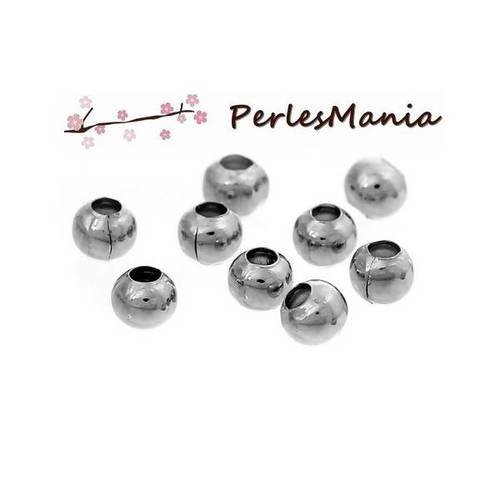 Pax 1000 perles intercalaires passants 3mm argent platine s111110