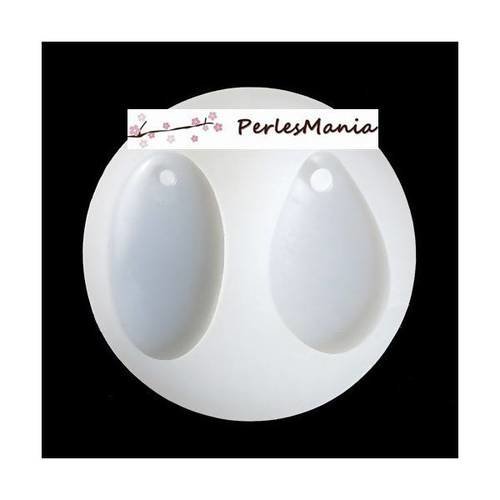 1 moule en silicone pendentifs forme ovale et goutte utilisation fimo resine s1181825