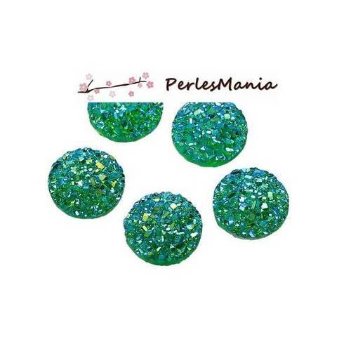 Pax 20 cabochons plat druzy, drusy ronds 12mm s1179020