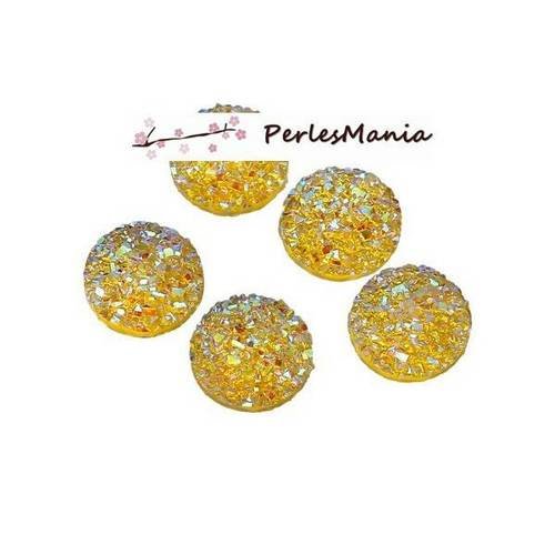Pax 20 cabochons plat druzy, drusy ronds 12mm s1179019
