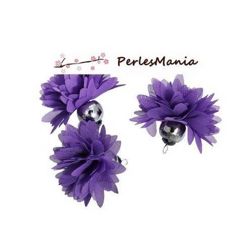 Pax: 3 pompons breloque passementière ballerine violet s1185205