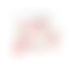 Pax: 10 petits pompons breloque passementière dore suedine rose pale s1185220