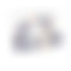 Pax: 10 petits pompons breloque passementière dore suedine bleu marine s1185226