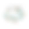 Pax: 10 petits pompons breloque passementière dore suedine bleu menthe s1185224