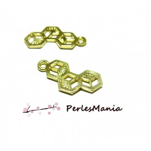 Pax 20 pendentifs, breloque ruche origami dore s1181380