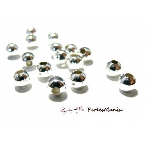 Lot de 50 perles intercalaires 8mm metal couleur argent vif