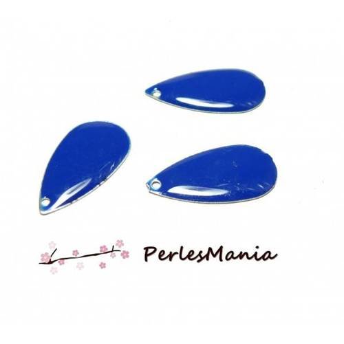 10 sequins emailles forme goutte d'eau bleu ocean 21mm, diy