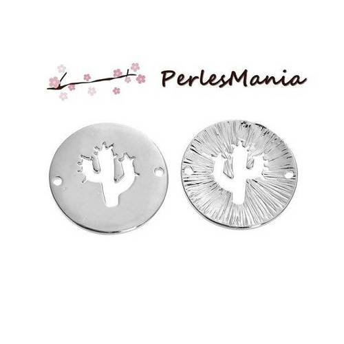 1 pendentifs connecteur cactus argent platine ( s1182405 )