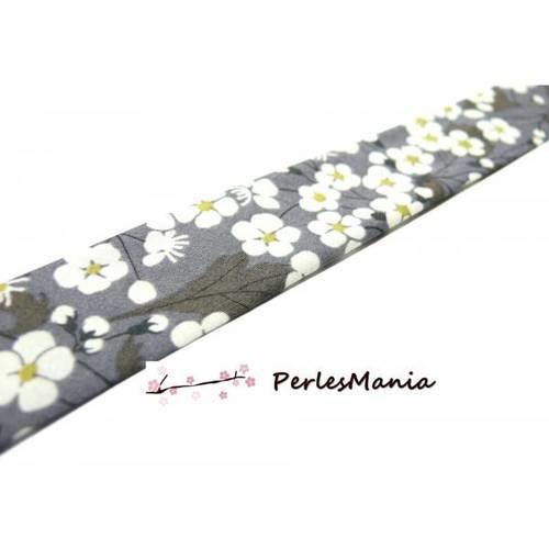 Mercerie 1 mètre b6029d ruban biais liberty fleuri 20mm