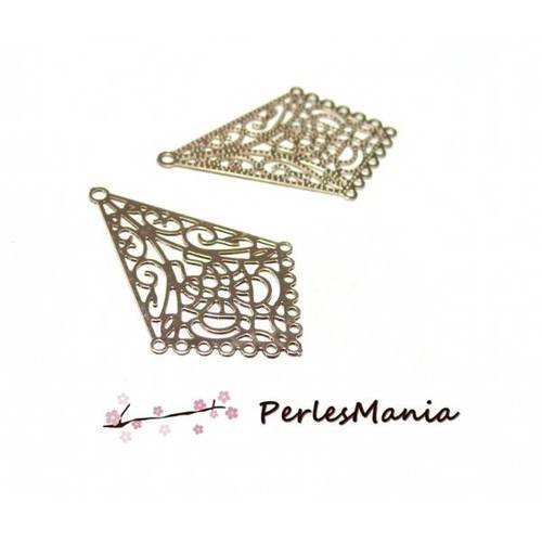 4 estampes pendentif multiconnecteur filigrane hindi de 35mm or rose