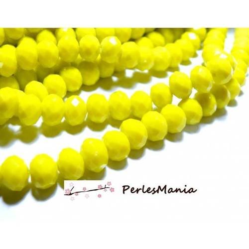 10 perles rondelles verre facettée jaune 10 par 8mm couleur 11