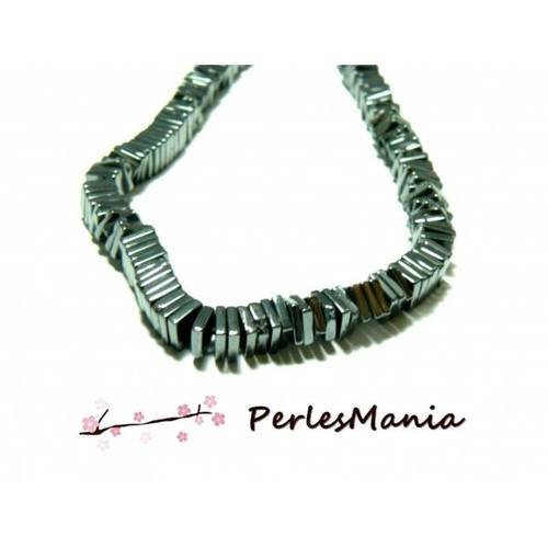 20 perles intercalaire hématite carre plat 4mm gris metallisé h1071