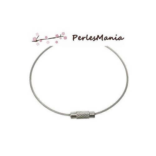 2 bracelets rigides cables argent 16cm ( s1156720 )